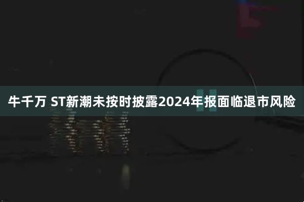 牛千万 ST新潮未按时披露2024年报面临退市风险