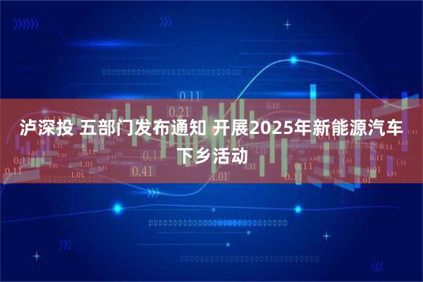 泸深投 五部门发布通知 开展2025年新能源汽车下乡活动